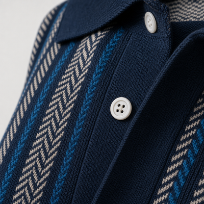 ALVARO — Organic Cotton Blend Herringbone Button-Down Shirt